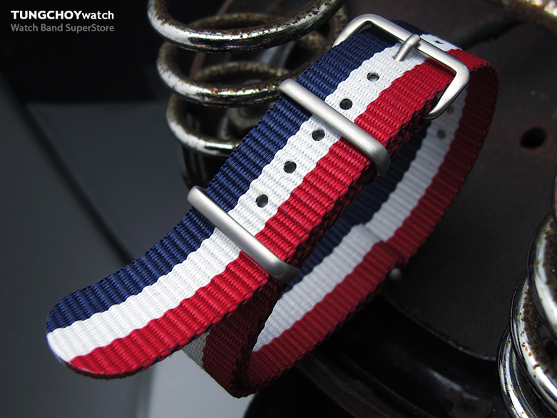 MiLTAT 20mm G10 military watch strap ballistic nylon armband, Brushed - French Edition