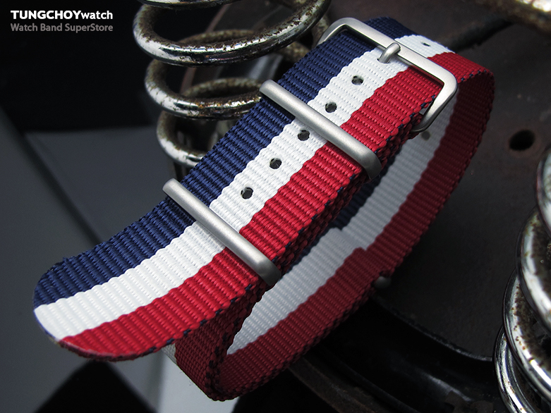 MiLTAT 24mm G10 military watch strap ballistic nylon armband, Brushed - French Edition