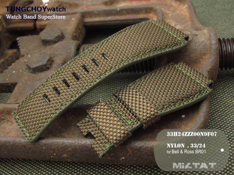 MiLTAT Bell & Ross BR01 Type Military Green Nylon Watch Strap