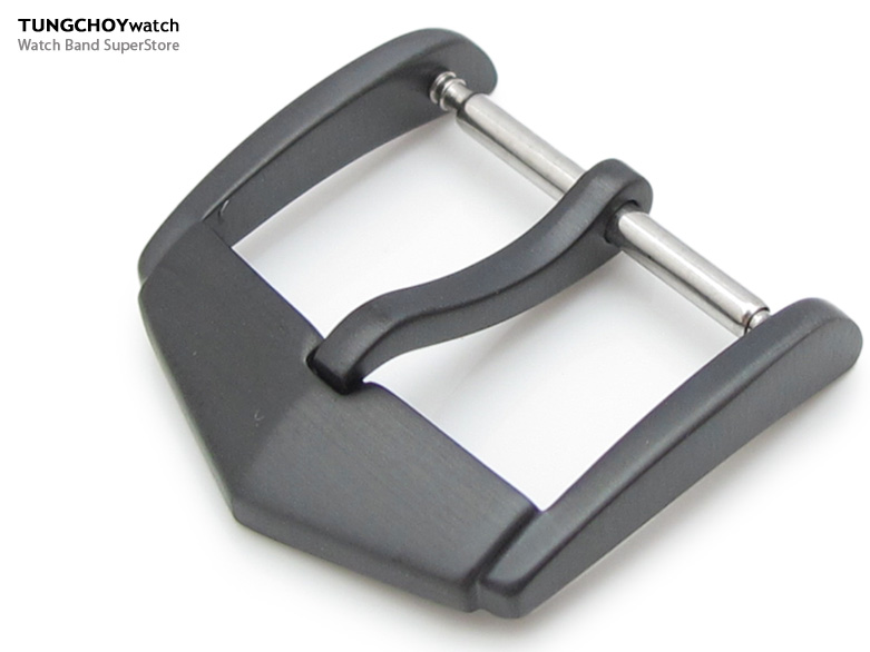 TAG Style, 18mm Top Quality Stainless Steel 316L Spring Bar type Buckle, PVD Black finish