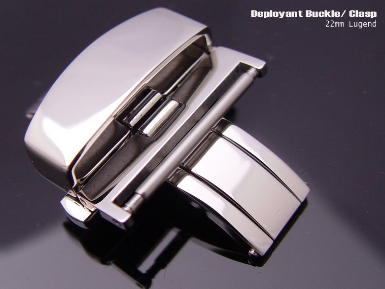 22mm Stainless Steel Double Deployment Buckle / Clasp for Leather Watch Band