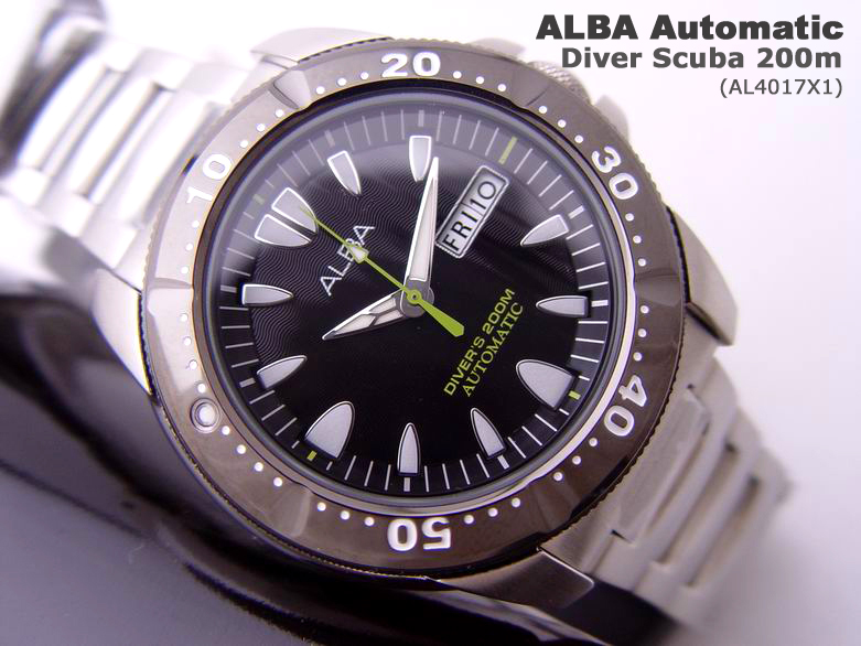 ALBA 45 mm 200 m Diver's BLACK PVD Coat Bezel Automatic