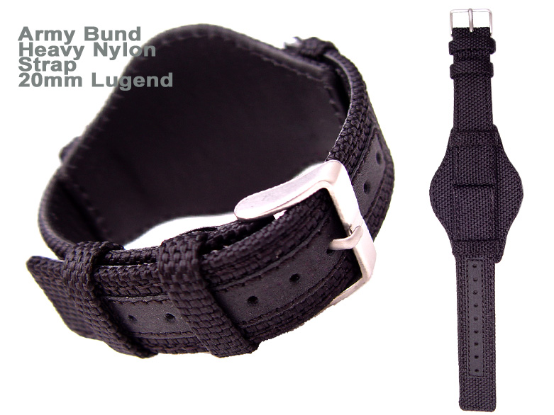 (BUN2018006RFB)Bunds Style Type 20mm Heavy Nylon Strap for Sport Watch