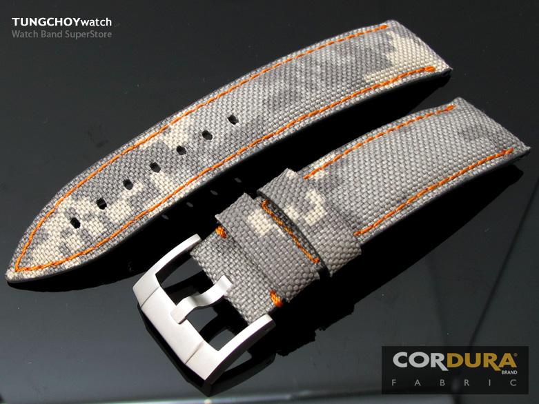 22mm 1000D Cordura Nylon Military Digital Camo Watch Strap, NG