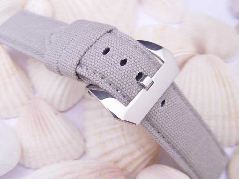 24mm Light Grey Canvas Watch Band Watch Strap with Screw-in Buckle