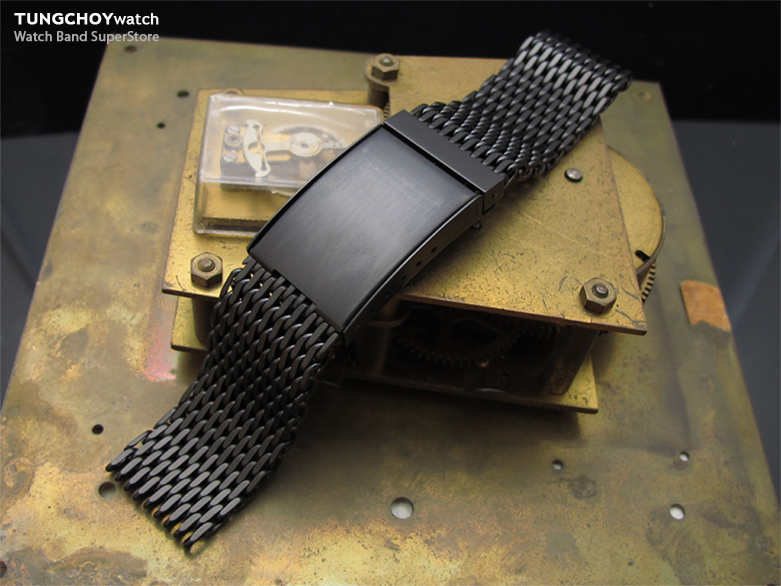 21mm, 22mm, 23mm Ploprof 316 Reform Stainless Steel "SHARK" Mesh Watch Band Seatbelt Strap B