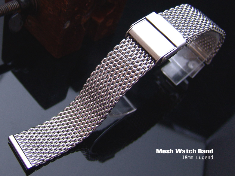 18mm Double Interlock Mesh Watch Band Milanese Band Classic Watch Bracelet P
