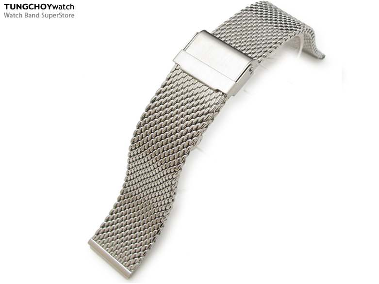 20mm Stainless Steel (316L) Interlock Design Wire Mesh Watch Band, Bracelet P