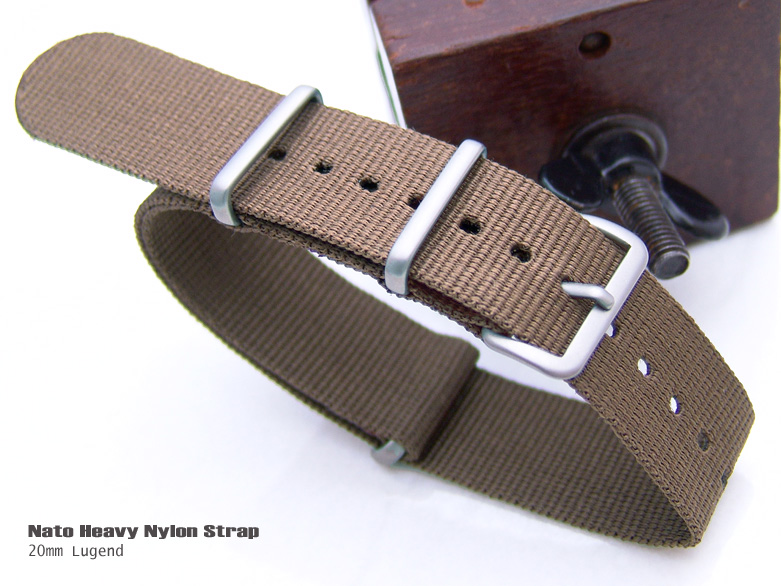 Nato 20mm Heavy NylonBrown brushed Buckle