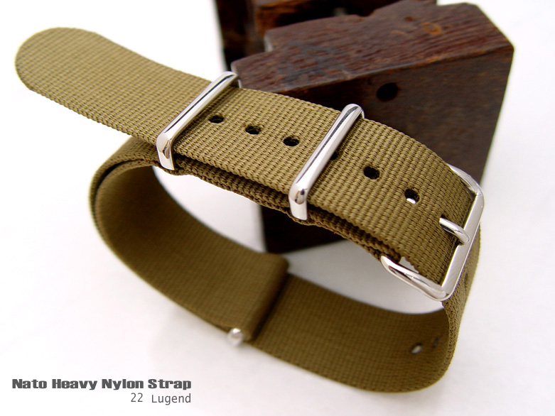22mm Green NATO Military Nylon Watch Strap Band Polished