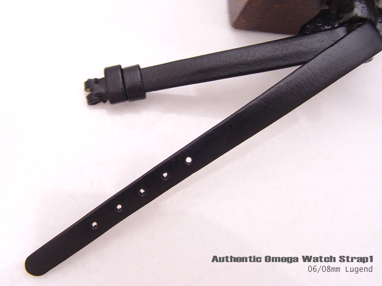8mm Authentic Omega Antique Lady Black Leather Watch Band Watch Strap (163)