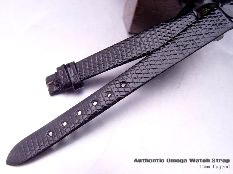 11mm Authentic Omega Antique Lady Dark Brown Lizard Watch Band Watch Strap (061)