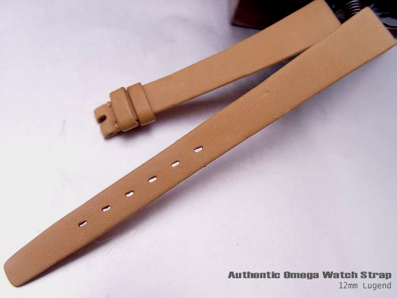 12mm Authentic Omega Antique Lady Light Brown Leather Watch Band Watch Strap (036)