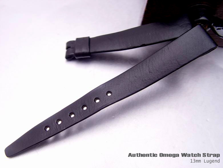 13mm Authentic Omega Antique Lady Black Leather Watch Band Watch Strap (058)