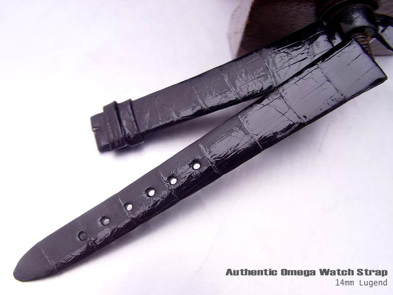 14mm Authentic Omega Antique Crocodile Watch Band Watch Strap (033)