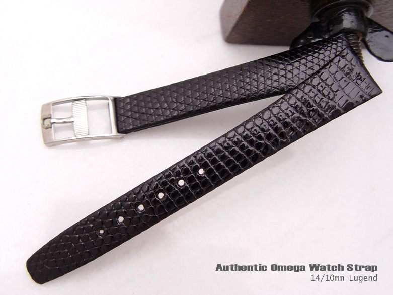 14mm Authentic Omega Antique Lizard Watch Band Watch Strap with Buckle (168)