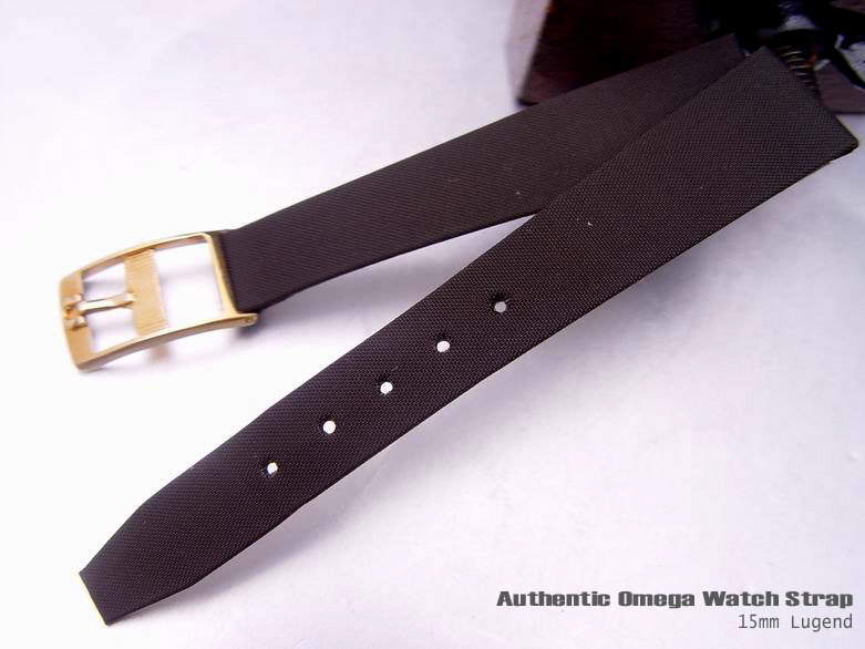 15mm Authentic Omega Antique Dark Brown Satin Watch Band Watch Strap (074)