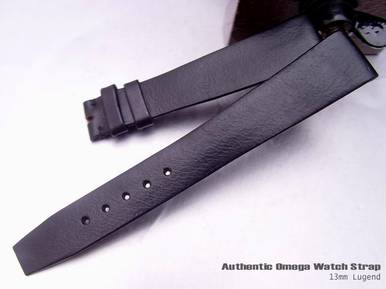 16mm Authentic Omega Antique Black leather Watch Band Watch Strap (035)