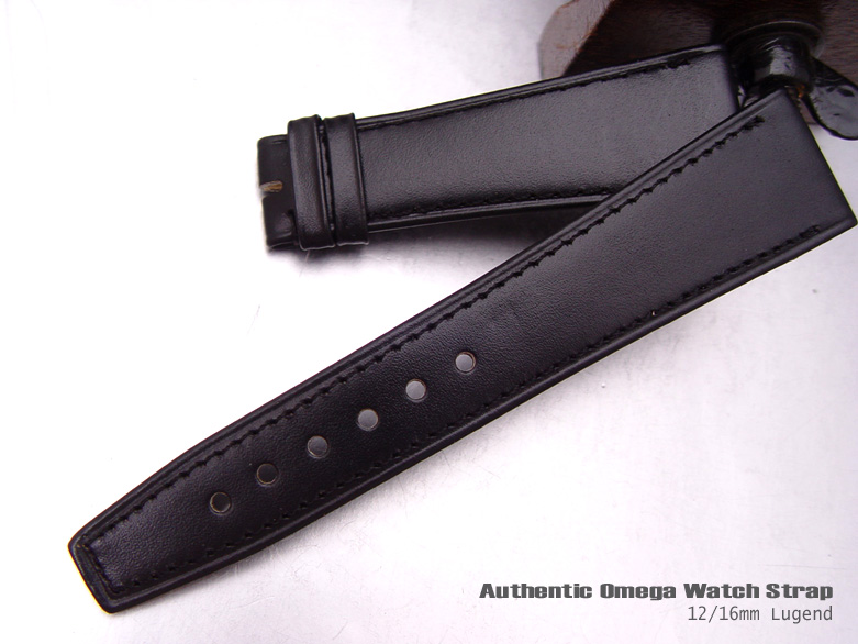 22mm Authentic Omega Antique Black leather Watch Band Watch Strap (078)