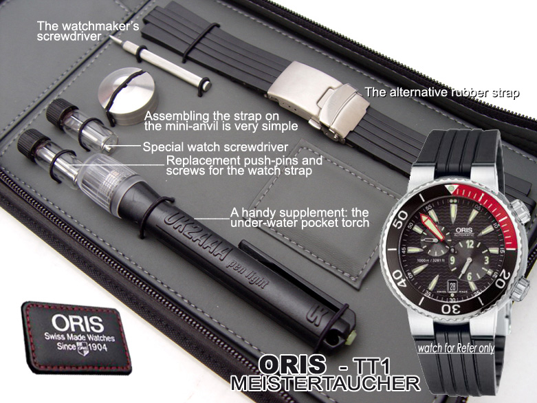 (ORI-BOX-01) Oris Meistertaucher Watch Box+Full set : strap / Screw / torch