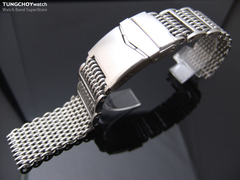 20mm Flexi Brushed "SHARK" Mesh Watch Band Milanese Band Watch Bracelet