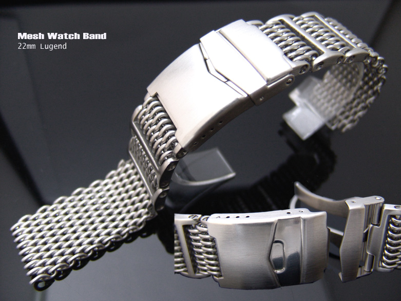 (REG-DC2222-004SD)Flexi 22mm Interlocking Mesh Divers Watch Band Bracelet