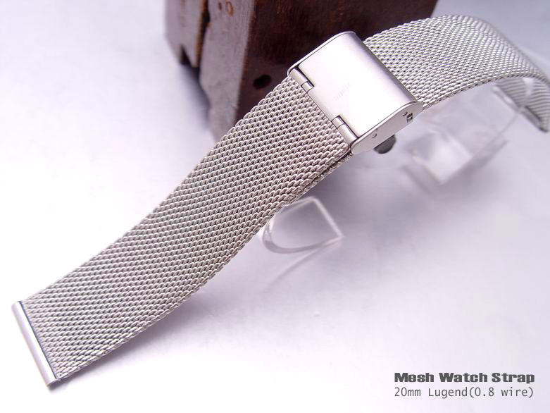 (MB20-014)20/18mm Stainless Steel Interlock Design Wire Mesh Watch Band, Bracele