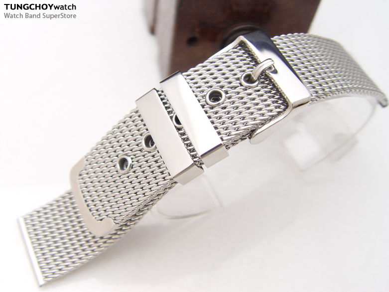 22mm Classic Pin Buckle Mesh Watch Band Milanese Bracelet Watch Strap