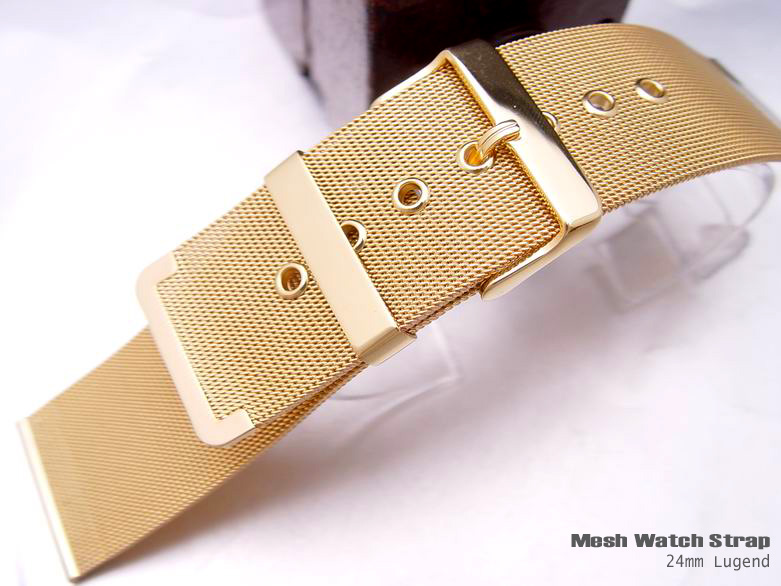 24mm Mesh Watch Band Milanese Band Gold Plated Classic Watch Bracelet