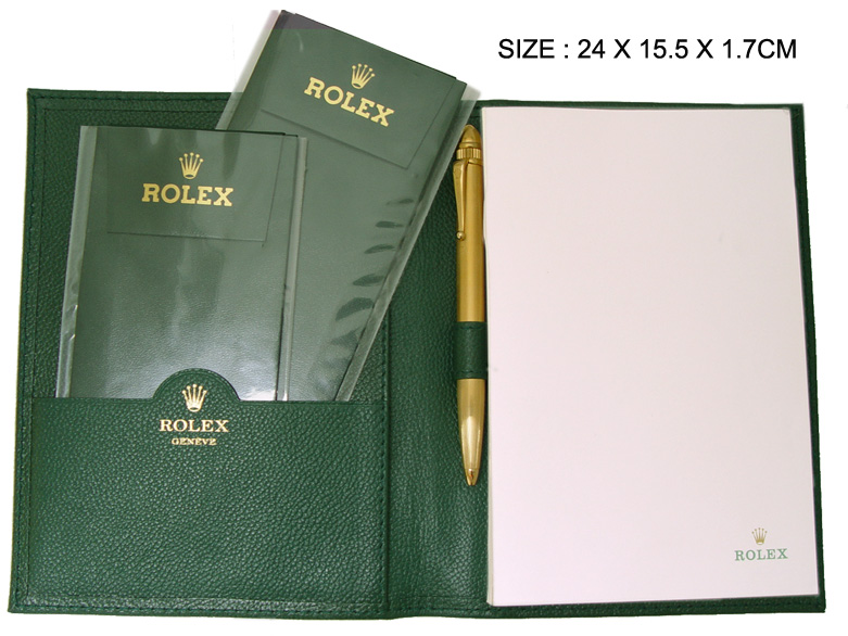 (ROL-BOX-12-Note)Rolex Note Pad Set + Rolex Gold Ball Point Pen in 61g