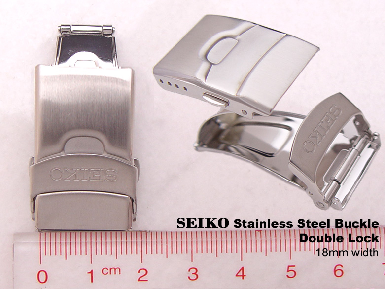(SEI-BUK18-01SL) Seiko Solid Super Oyster 18mm bracelet pushbutton CLASP