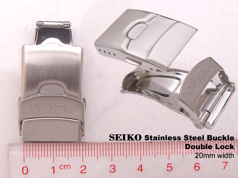 (SEI-BUK20-01SL) Seiko Solid Super Oyster 20mm bracelet pushbutton CLASP
