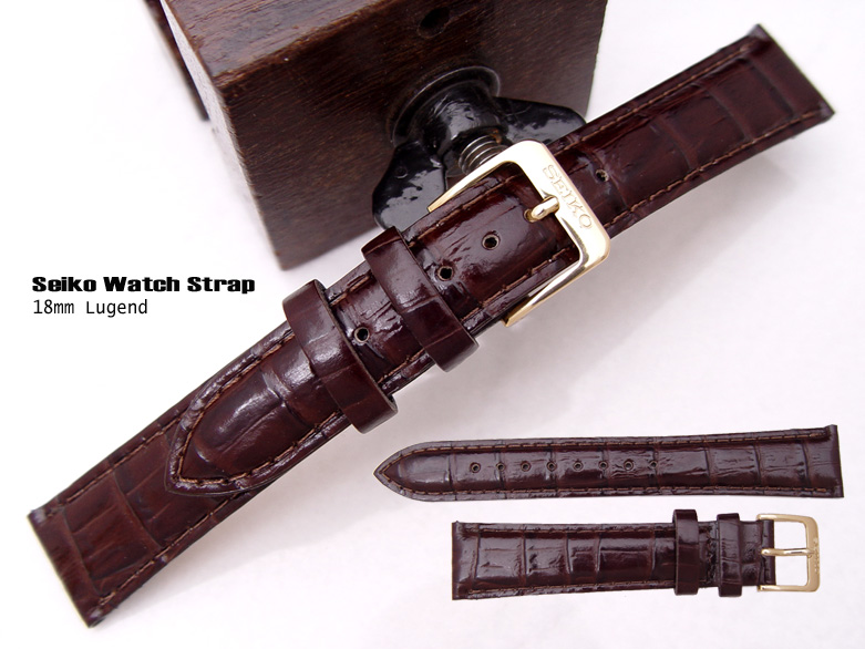 Seiko Genuine Leather 18mm Watch Strap