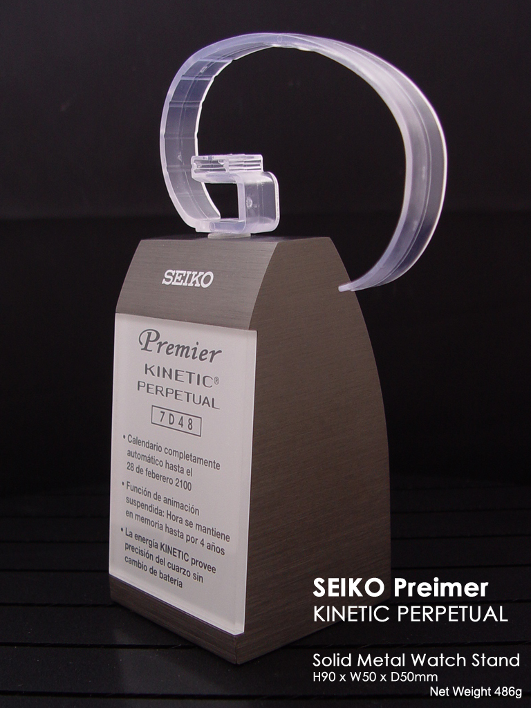 SEIKO Premier Kinetic Perpetual - Solid Metal Watch Display Stand