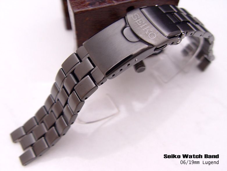 19mm/06mm inner Black Anodized Coating SEIKO Bracelet
