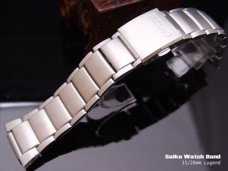 15/26mm Original SEIKO Solid Link Stainless Steel Watch Band (SS1526-301)