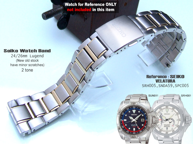 24mm SEIKO VELATURA 2 tone Stainless Steel Watch Band 35R5-B.I