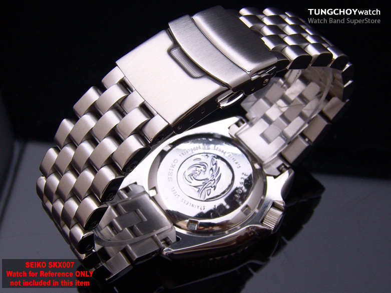 22mm Super Engineer Stainless Steel Watch Band Bracelet Design for Seiko SKX007 Curved Lug