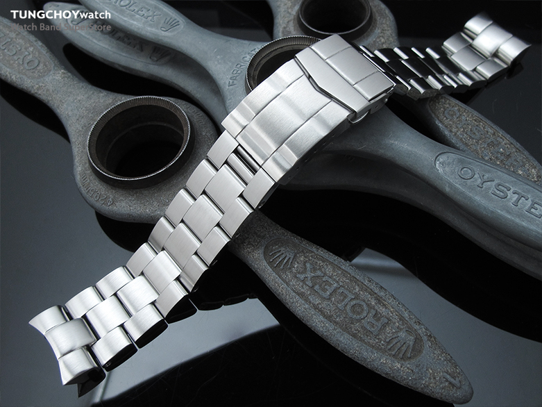 22mm Super Oyster Watch Bracelet for SEIKO SNZF17 Sea Urchin, Solid Submariner Clasp, Brushed