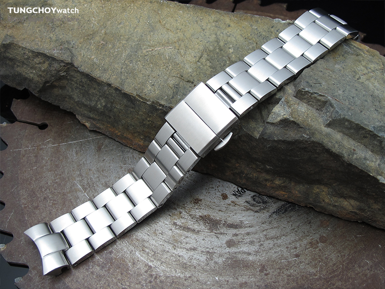 22mm Super Oyster Watch Bracelet for SEIKO SNZF17 Sea Urchin, Deployant Clasp, Brushed