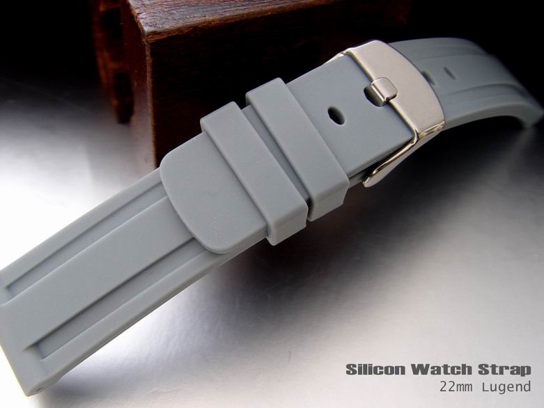 22mm Whale Grey Medium Soft Silicone Diver Watch Band Watch Strap