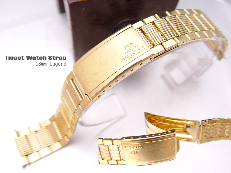 (TISS-GP18-060) 18mm Tissot Antique Seastar/ Visodate Gold Plaque Watch Band