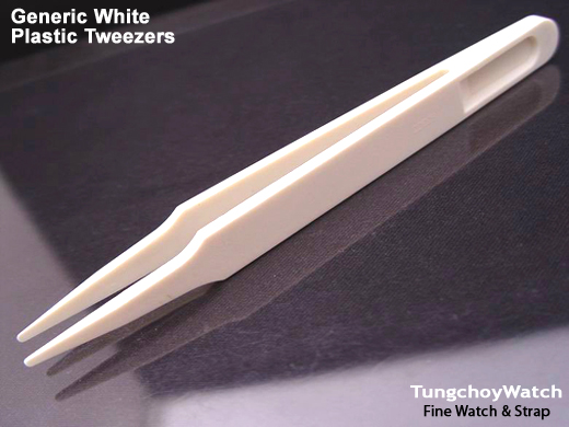 (TWE-001E)Economy Generic White Plastic Tweezers.